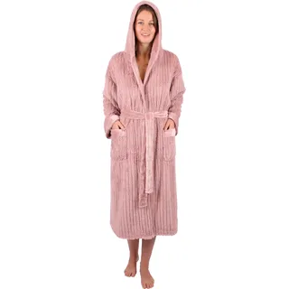 Betz Bademantel Microfaser mit Kapuze - RIGA - für Herren und Damen Größe S/M Farbe: lotus - S-M