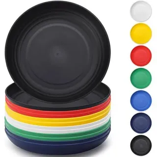 Teller Set Plastik 12teilig 23cm Speiseteller Camping 1. Mutil Farbe