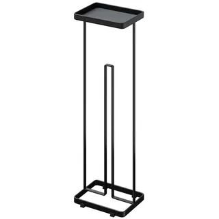 doporro Toilettenpapierhalter Stehend mit Ablage, 16x12x52cm Matt Schwarz | Klopapierhalter ohne Bohren, Klopapier Aufbewahrung für 3-5 Papierrollen, Klorollenhalter freistehend aus Metall, Reglo-04