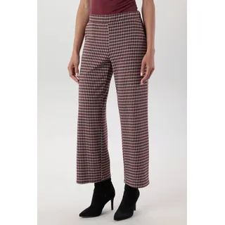 Schlupfhose ANISTON SELECTED, Damen, Gr. 40, N-Gr, bunt (beige, rot, schwarz, kariert), Sweatware, Obermaterial: 67% Polyester, 30% Viskose, 3% Elasthan, Jacquardmuster, kariert, gerade, Hosen Schlupfhose, Klassisches Karomuster - NEUE KOLLEKTION
