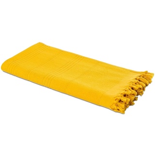Hamamtuch FROTTIER 2in1 gelb, funktionaler Stoffmix, 100% Baumwolle, 90 x 190 cm