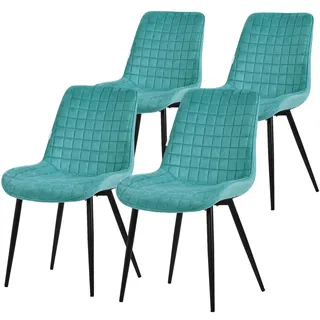 ML-Design Esszimmerstuhl Samt petrol 4er Set