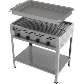 ChattenGlut Gasbräter 4-flammig 810 x 530 x 800 cm Edelstahl inkl. Rost und Pfanne