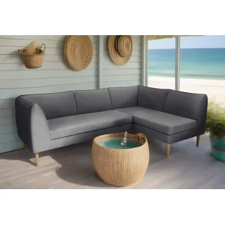 DOMO collection Ecksofa Filho, individuell erweiterbar, Breite 241cm, outdoor geeignet, L-Form für Terrasse, Garten und Balkon, speziell für Outdoor grau
