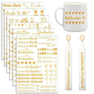 LAKPYN 6 psc DIY kerzen gestalten kerzentattoos Birthday Candle Film A5 Candle Tattoo Water Slide Film Candles Candle Sticker for Candle Cup DIY Gift Happy Birthday Candles Decorating