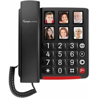 Amplicomms BigTel 40 Plus Telefon, Schwarz