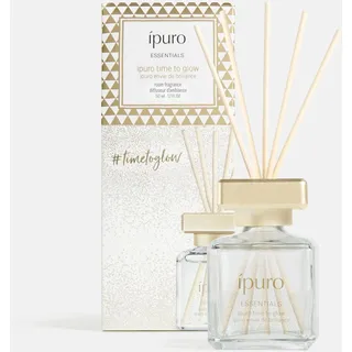 ipuro Essentials TIME TO GLOW Raumduft mit Stäbchen 50 ml - Raumerfrischer mit Tonkabohne, Kaschmirholz & orientalisch blumigen Noten Duft Aroma - Diffuser mit Stäbchen, Lufterfrischer für die Wohnung