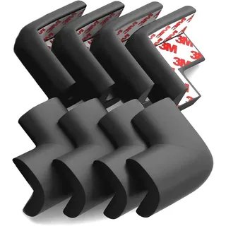 Set Mit 10 Eckenschonern Für Babytische, Zum Schutz Von Ecken Und Kanten Von Kindermöbeln, Weiche Schwarze Eckenschoner Aus Schaumgummi