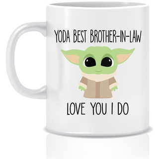 WilsonGifts Yoda Best Brother-In-Law Tasse Best Brother-In-Law Ever-Geschenk Baby Yoda Kaffeetasse Lustiges Geschenk für Schwager Weltbester Schwager Geschenk Schwager Bruder Tassen