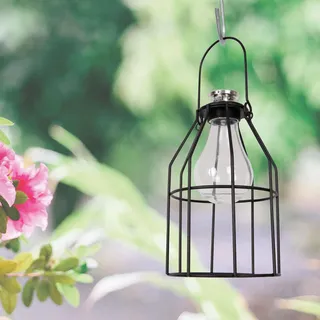 LED Laterne Solar Garten lampe Vintage Solarlaterne Beleuchtung Retro Aufladbar