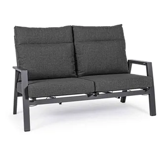 Feeling4Home Gartensofa 2 Sitzer Sofa Kledi, Verstellbar, Stufenlos verstellbare Rückenlehne grau