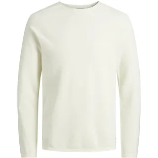 Jack & Jones Herren Sweater Pullover mit Rundhals Ausschnitt JJEHILL Weiß L
