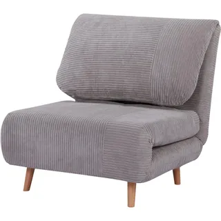Homcom Schlafsofa Schlafsessel Klappmatratze Gästebett Klappbett Hellgrau