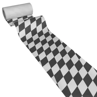JUNOPAX Papier Tischläufer 50m x 0,20m, Raute schwarz-weiß