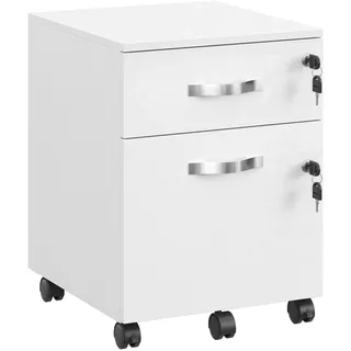 VASAGLE Rollcontainer 40 cm x 54,4 cm x 43,8 cm weiß