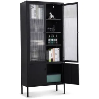 Coemo Vitrine Tokio 80 x 35 x 180 cm Schwarz