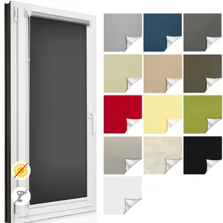 Verdunkelungsrollo nach Maß Thermorollo ohne Bohren Klemmfix Thermojalousie für Fenster und Tür Sonnenschutz Hitzeschutz Lichtschutz Breite 30 bis 129 Höhe 150/220cm 13 Farben