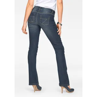 Bootcut-Jeans »mit Kontrastnähten«, Mid Waist, Gr. 80 - K + L Gr, darkblue-used, , 60804441-80 K + L Gr