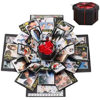 Explosionsbox Geschenkbox, Kreative Fotoalbum Scrapbooking Fotoalbum Geschenkbox Liebesgedächtnis DIY Handgemachte Überraschung Box für Hochzeit Geburtstag Valentinstag Jubiläumsfest