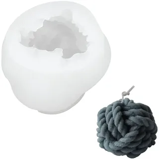 TROYSINC Wollknäuel Kerzen Silikonform, 3D Knoten Kerzenform, Gestrickte Kugel, KerzengießForm Silikon, Handarbeit Kerzenherstellung für Garn Kugel Seifenform