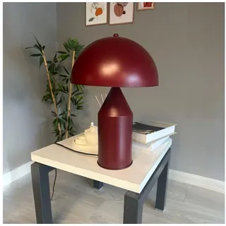 Bamyum Tischleuchte Nachttischlampe mit Kabel Lipeo Metall Pilz Lampe, ohne Leuchtmittel rot