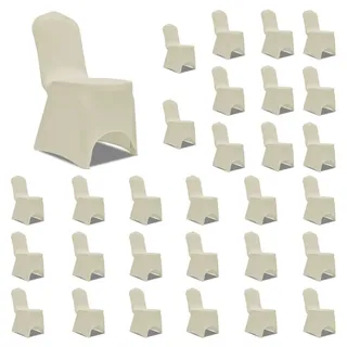 vidaXL Stuhlhussen Stretch Creme 30 Stk.