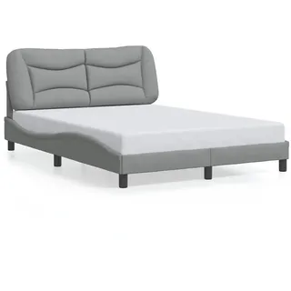 vidaXL Bettgestell ohne Matratze "Hvar" Hellgrau 120x200 cm Stoff