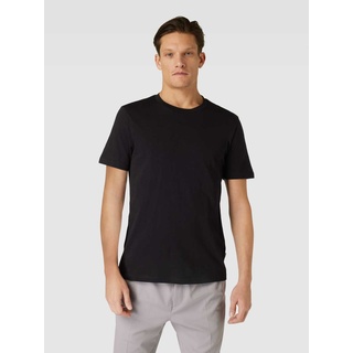 T-Shirt in unifarbenem Design Modell 'JAAMEL STRUCTURE', Black, XL