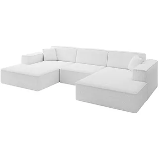 altdecor Eckcouch Polyester 4-Sitzer Weiß