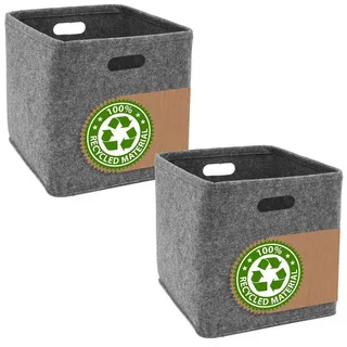 Dune Design Aufbewahrungsbox 33 x 33 x 33 cm 2-tlg. grau