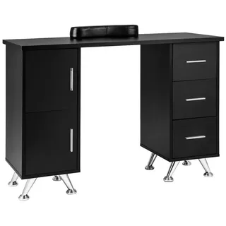 KOMFOTTEU Schminktisch, 2 in 1 Maniküretisch, Nageltisch Nagelpflegetisch schwarz