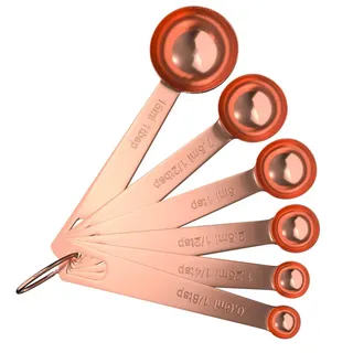 Intirilife Messlöffel Set aus Edelstahl in Roségold Metall, Backen, Backhelfer, Messbecher