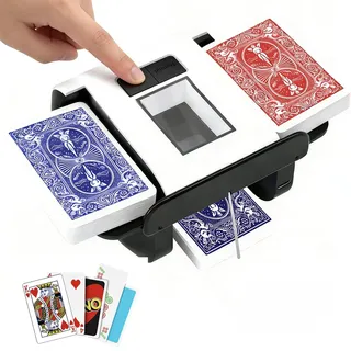 Gelabur Automatischer Kartenmischer, wiederaufladbarer Kartenmischer, Maschine für 1–2 Decks, geräuscharmer Dual-Modus, elektrischer Kartenmischer für UNO, Texas Hold'em, Blackjack, Skip-BO, Phase 10