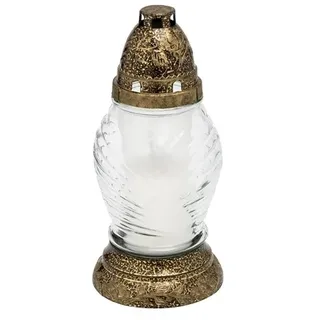 Geralda Z-198 Grabkerze 24 cm 36h Transparent/Braun Glas Souls Day Candle