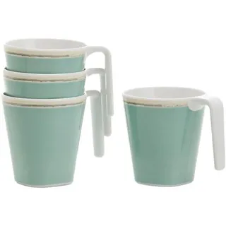 Famanu Melaminbecher Set - Zweifarbige Becher - Für Abenteuer im Freien - Bruchfestes Material - 4 Stück 350 ml - Marmoroptik