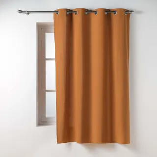 Douceur d'Intérieur Twily Ösenvorhang (135 x 180 cm), Kamel, Baumwolle/Recycling-Polyester