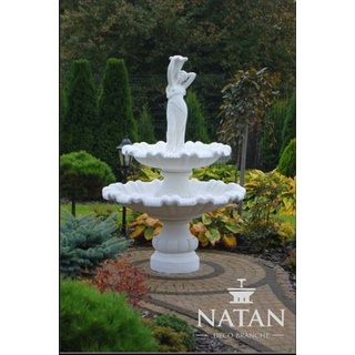 JVmoebel Skulptur Zierbrunnen Springbrunnen Brunnen Garten Fontaine Teich GRECO NOEMI weiß