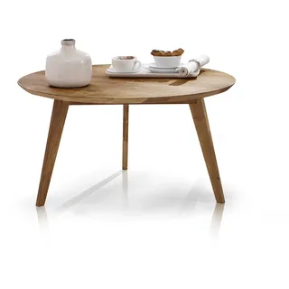 Couchtisch Beistelltisch Wohnzimmertisch Tisch AUSTIN Holz Wildeiche rund 70 cm