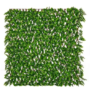 Kunstpflanze, COSTWAY, Pflanzenwand mit Eukalyptus-Blättern 180x90cm Grün grün
