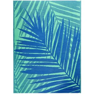 Teppich Malibu aus Polypropylen gefertigt wetterfest, Blau-Grün 230 cm | Aus recyceltem Polypropylen gefertigt, ergänzt der wetterfeste Outdoor-Teppich Malibu die Bodenfläche unter einer Sitzgruppe.
