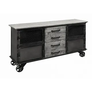 MASSIVMOEBEL24.DE Sideboard 153 x 80 x 40 cm Grau