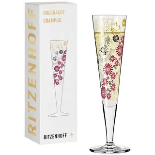 Ritzenhoff Sektglas Goldnacht, Glas, Höhe: 24cm, Farbe: Mehrfarbig, Motiv: Kirschblüten