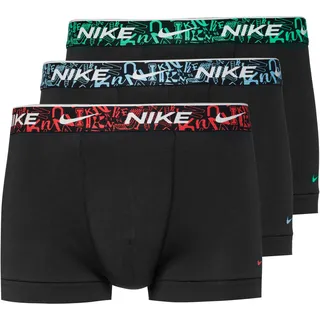 Nike EVERYDAY COTTON STRETCH Unterhose Herren in blk-pcnt rd-aqs blue-stdm grn-lg wb, Größe S - schwarz