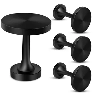4 Stück Dekorative Vorhanghalter - Runde Medaillon-Raffhalter, Haken für Vorhänge, Metallhalter für Wand, Schwarz