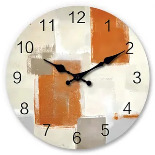 Personalisierte Retro-wanduhr Aus Gemasertem Holz, Ohne Glas Schlichtes Und Klares Design, Ideal Für Wohn- Und Schlafzimmer.
