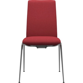 Polsterstuhl STRESSLESS "Laurel" Stühle Gr. B/H/T: 57 cm x 92 cm x 59 cm, Material, Stahl, rot (berry red dinamica, chrom glänzend) 4-Fuß-Stuhl Esszimmerstuhl Polsterstuhl Küchenstühle