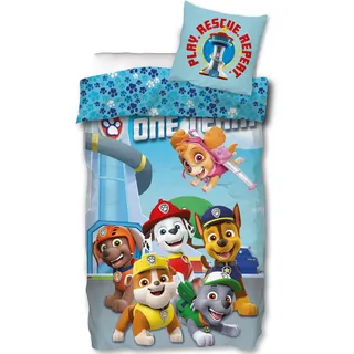 SkyBrands Paw Patrol Jungen-Kinderbettwäsche-Set, 135 x 200 cm, Baumwolle, Ko-Tex Standard 100, deutsche Standardgröße