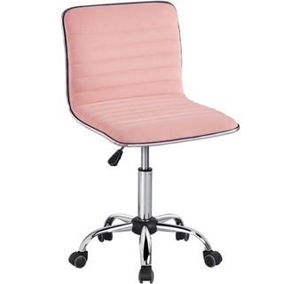Yaheetech Bürostuhl Schreibtischstuhl Ergonomisch, Drehstuhl ohne Armlehne, Chefsessel mit Laufrollen, aus Samtstoff, höhenverstellbarer, 360° f...