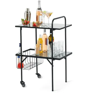 Tchibo - Servierwagen - 60x43,5x85,5cm - schwarz - Stahl / Glas / Glas