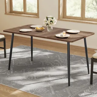 VASAGLE Esstisch 75 x 140 x 75 cm naturwalnussfarben/tintenschwarz